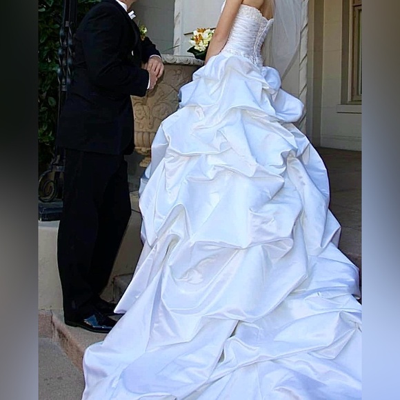 Maggie Sottero Dresses & Skirts - Maggie Sottero Brielle ballgown Wedding Dress Diamond White lace up back  Size 4